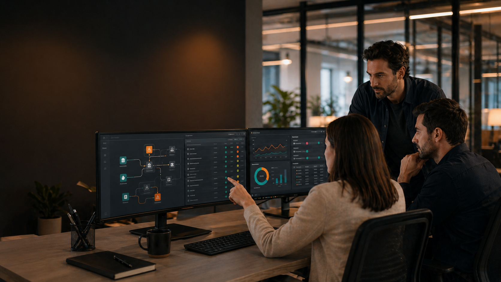 Sistema automatizado de operaciones con paneles, estados y alertas